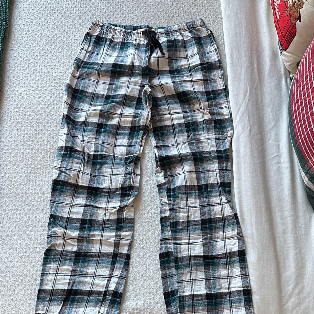 Women’s Blue and White Plaid Pajama Pants